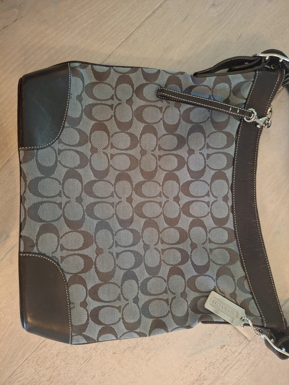 Coach Brown Signature Canvas Shoulder Bag